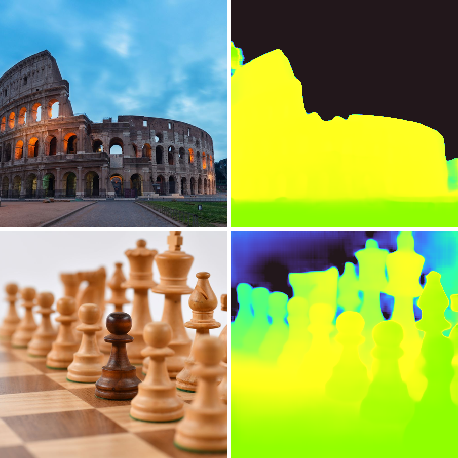 Metric3D v2 β input | metric depth (on-device LiteRT GPU)