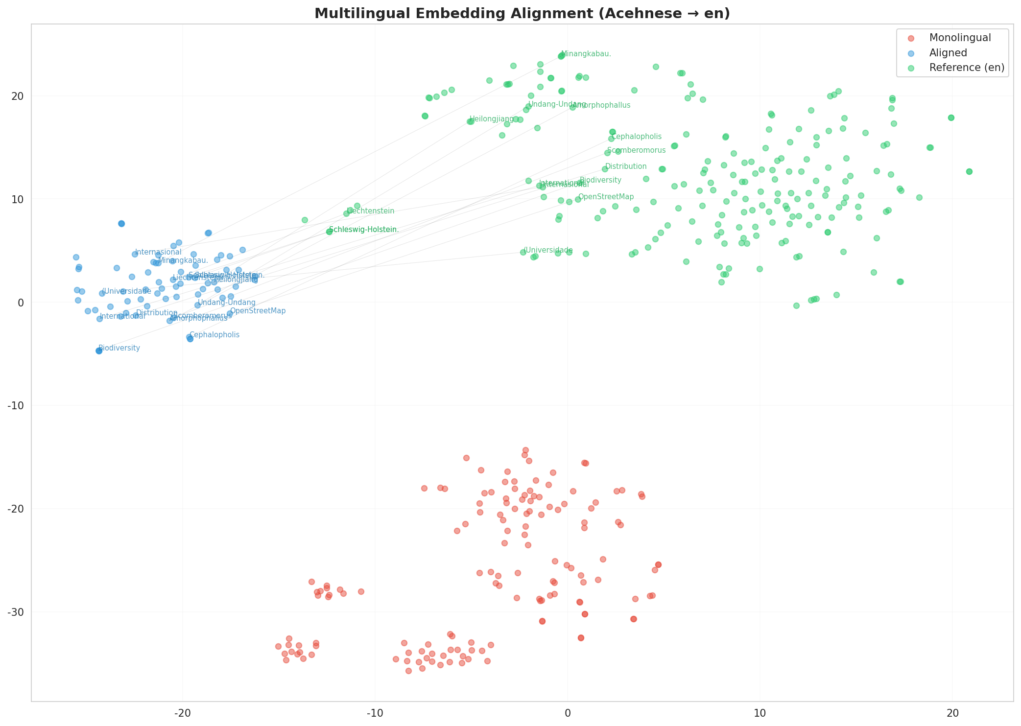 Multilingual t-SNE